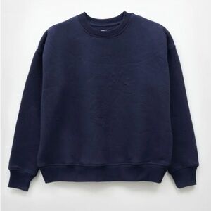EMBROIDERED SWIRL SWEATSHIRT-NAVY BLUE